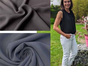 Stoffpaket 2 Meter Chiffon - Braun oder Jeansblau