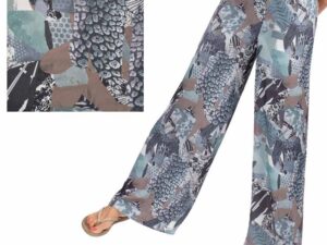 2 Meter - Stoffpaket Hose Sora / Rock Laurine - Viskose Dull, Beige Blau inkl. Gummiband