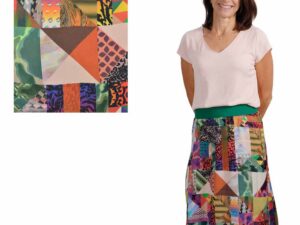 2 Meter - Stoffpaket Rock Laurine - Viskose Dull, bunt inkl. Gummiband