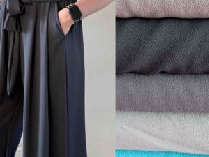 2,50 Meter Mischgewebe Crepe Stoff inkl. Papierschnittmuster Hose Leslie