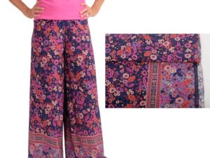 Blumen Viskose mit Panel - Stoffpaket Hose Sora