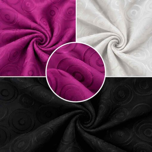 Viskose satiniert Kringel schwarz weiß fuchsia - 4