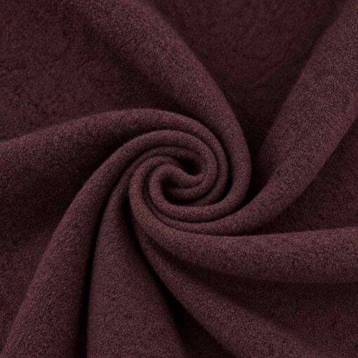 Wollstoff Boiled Wool greige ecru bordeaux - 2