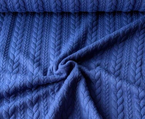 Zopfmuster Blau Meterware - 1